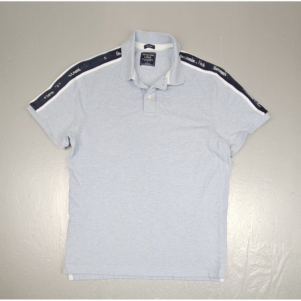 Vintage Abercrombie & Fitch Polo Shirt Mens Large Relaxed Fit Sleeve Spellout